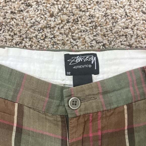 Mens Plaid Stussy Vintage Shorts - Picture 3 of 3